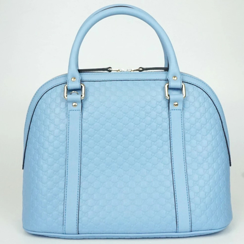 Gucci Microguccissima Margot Dome Tote Shoulder Bag Blue GG Crossbody